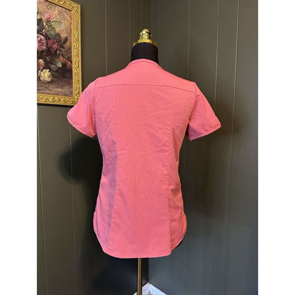 Adar Pro Mauve Pink Fitted V Neck Scrub Top XS Extra‎ Small - Picture 3 of 6